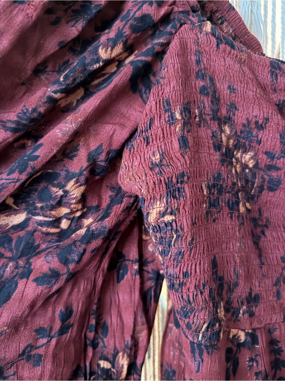 Free People Rust Floral Long-Sleeve Maxi Dress - Picture 4 of 7
